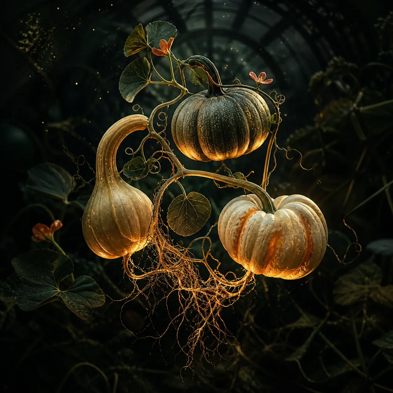 Surreal botanical key art for Zucca Games